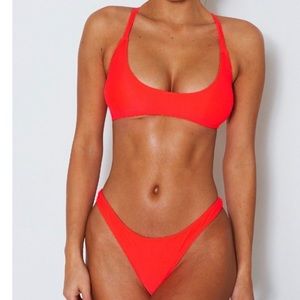 Two piece Coral White Fox Bikini Set